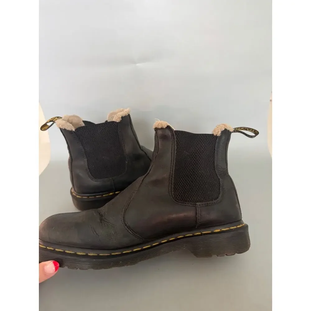 Dr. Martens Leonore Black Leather Lined Chelsea Boots Womens 10 Mens 9 (UK 8) B